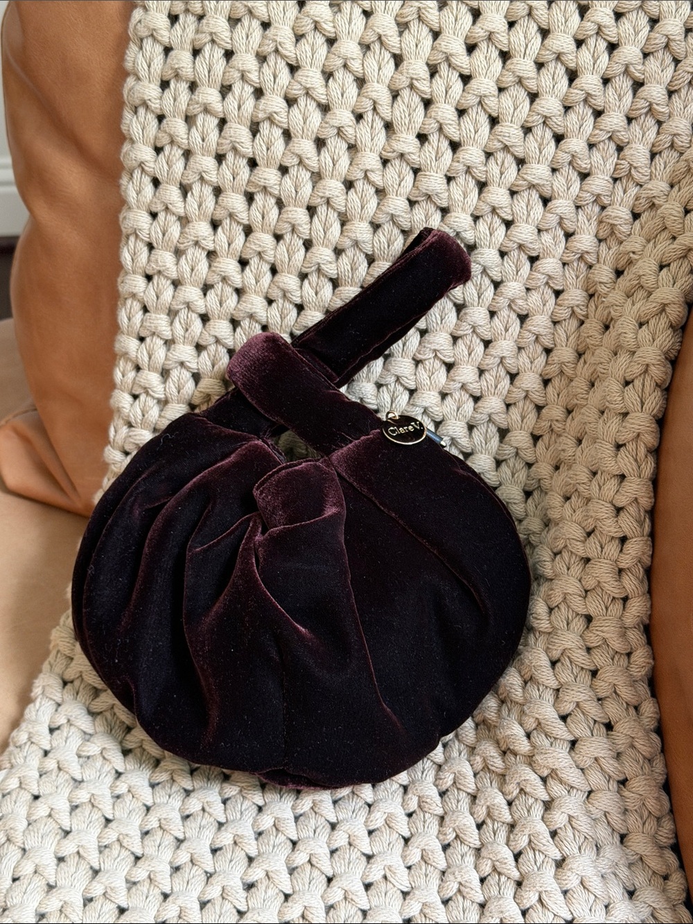 Clare V Chou Chou Velvet Hand Bag NEW